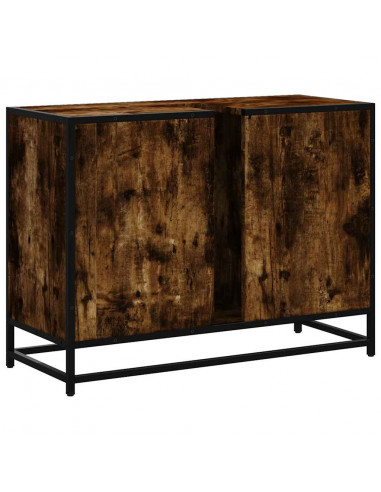 Mobile Lavabo Bagno Rovere Fumo 60x30x60 cm Legno Multistrato