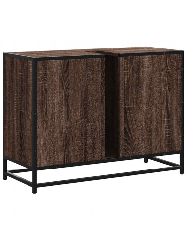 Mobile Lavabo Bagno Rovere Marrone 60x30x60cm Legno Multistrato