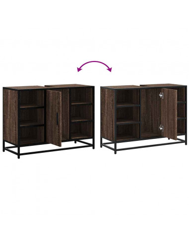 Mobile Lavabo Bagno Rovere Marrone 60x30x60cm Legno Multistrato