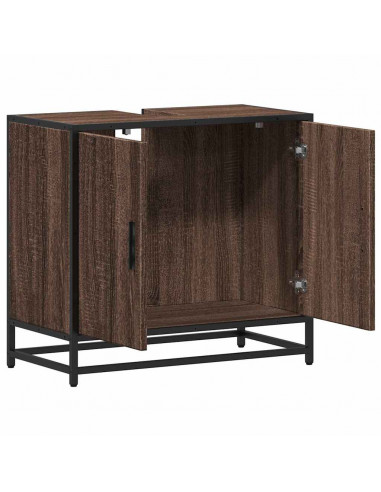 Mobile Lavabo Bagno Rovere Marrone 65x33x60cm Legno Multistrato