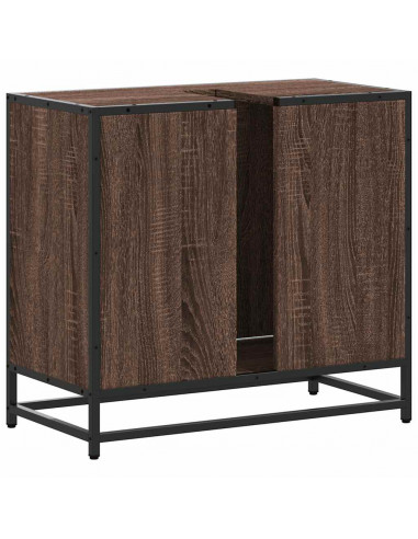 Mobile Lavabo Bagno Rovere Marrone 65x33x60cm Legno Multistrato