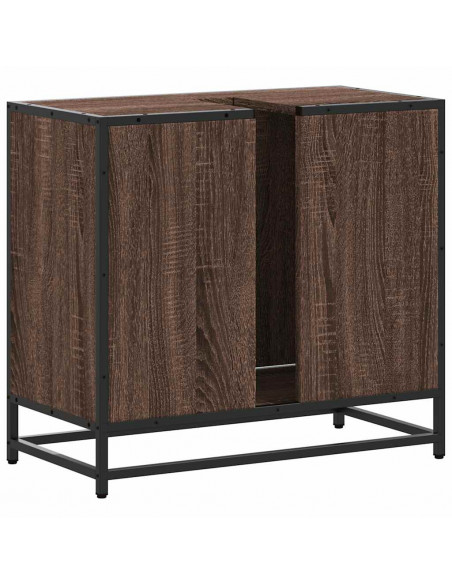 Mobile Lavabo Bagno Rovere Marrone 65x33x60cm Legno Multistrato