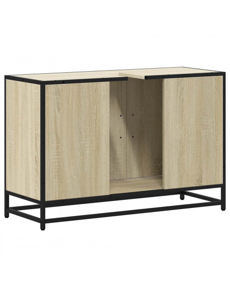 Mobile Lavabo Bagno Rovere Sonoma 90x33x60 cm Legno Multistrato