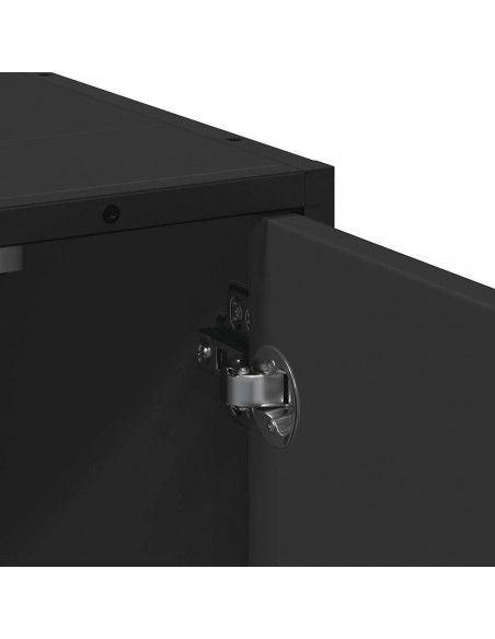 Mobile Lavabo da Bagno Nero 65x33x60 cm in Legno Multistrato