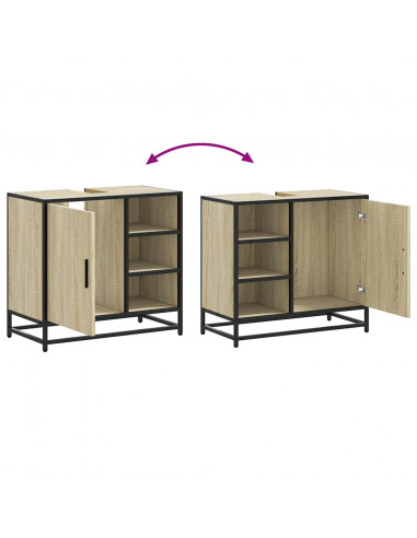 Mobile Lavabo da Bagno Rovere Sonoma 65x33x60 cm in Truciolato