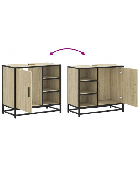Mobile Lavabo da Bagno Rovere Sonoma 65x33x60 cm in Truciolato