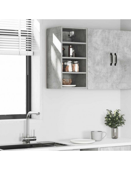 Mobile Pensile Grigio Cemento 30x29,5x60 cm Legno Multistrato
