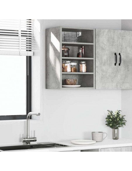 Mobile Pensile Grigio Cemento 40x29,5x60 cm Legno Multistrato