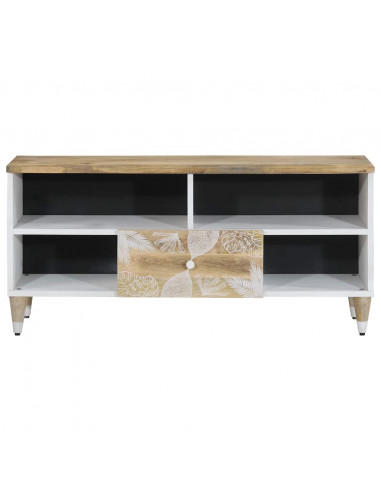 Mobile Porta TV 100x33,5x46 cm in Legno Massello di Mango