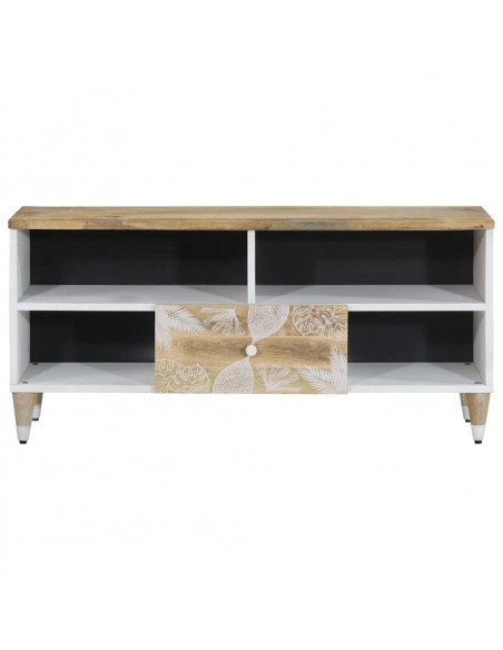 Mobile Porta TV 100x33,5x46 cm in Legno Massello di Mango