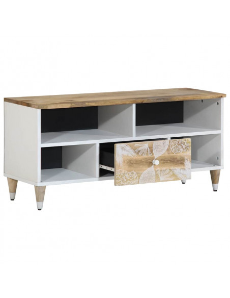 Mobile Porta TV 100x33,5x46 cm in Legno Massello di Mango
