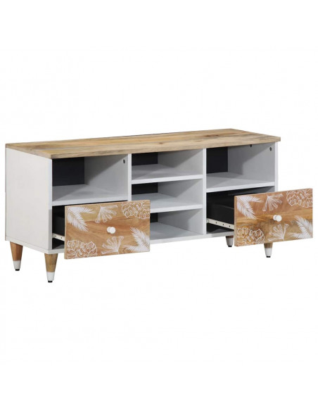 Mobile Porta TV 100x33,5x46 cm in Legno Massello di Mango