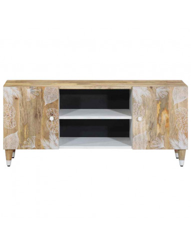 Mobile Porta TV 105x33,5x46 cm in Legno Massello di Mango