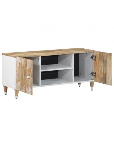 Mobile Porta TV 105x33,5x46 cm in Legno Massello di Mango
