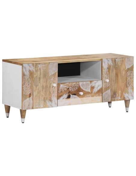 Mobile Porta TV 105x33,5x46 cm in Legno Massello di Mango