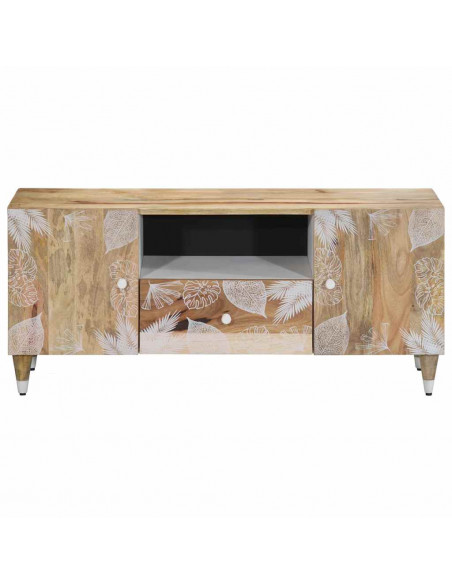Mobile Porta TV 105x33,5x46 cm in Legno Massello di Mango