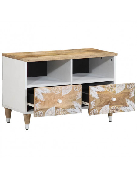 Mobile Porta TV 70x33,5x46 cm in Legno Massello di Mango
