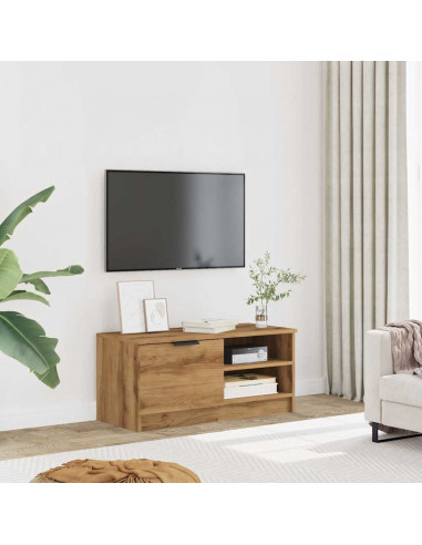 Mobile Porta TV Rovere Artigianale 80x35x36,5 cm in Truciolato