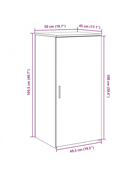 Mobile Portaoggetti Bianco 50x45x103,5 cm in Legno Multistrato