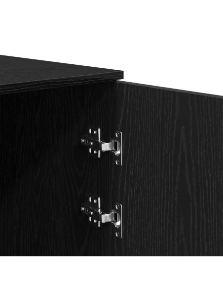 Mobile Portaoggetti Nero 40x45x103,5 cm in Legno Multistrato