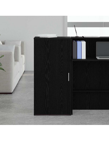 Mobiletto portaoggetti Nero 50x45x103,5 cm in Legno ingegnerizzato