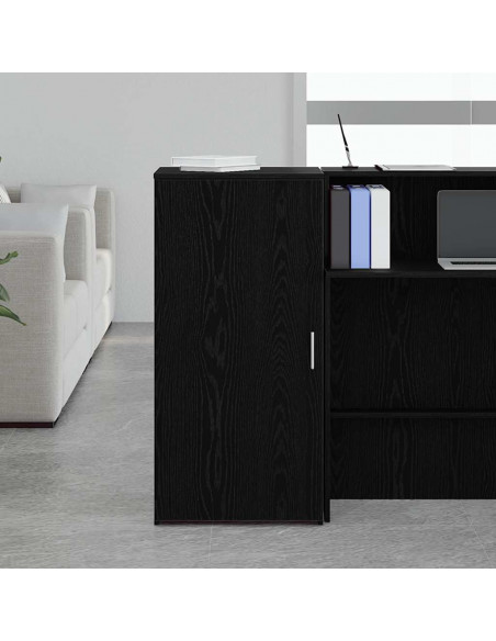 Mobiletto portaoggetti Nero 50x45x103,5 cm in Legno ingegnerizzato