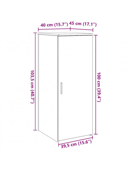 Mobile Portaoggetti Rovere Artigianale 40x45x103,5cm Truciolato