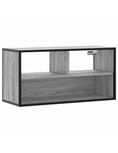 Mobile TV Grigio Sonoma 80x31x39,5 cm Legno Multistrato Metallo