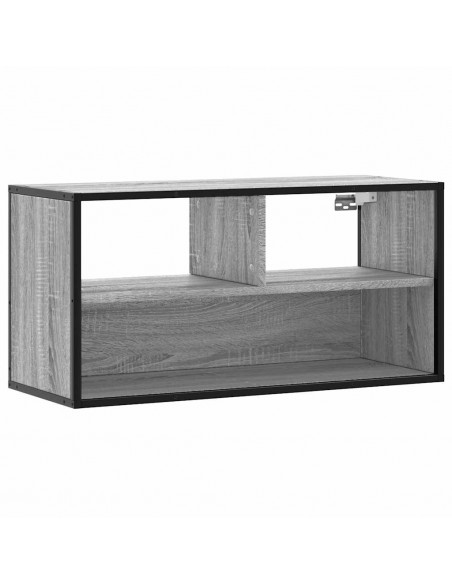 Mobile TV Grigio Sonoma 80x31x39,5 cm Legno Multistrato Metallo