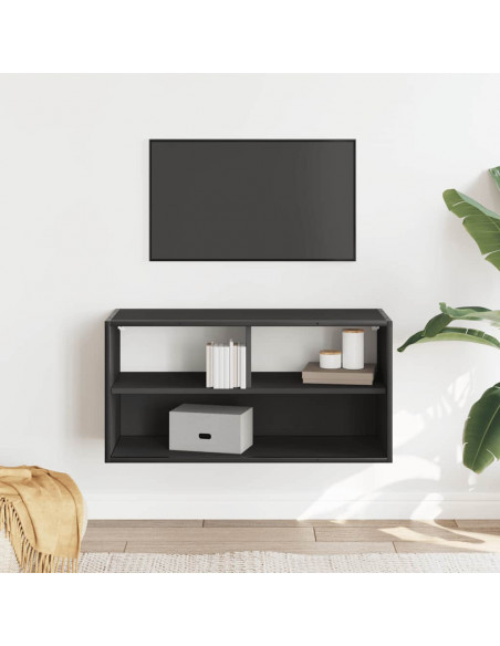 Mobile TV Nero 80x31x39,5 cm in Truciolato e Metallo