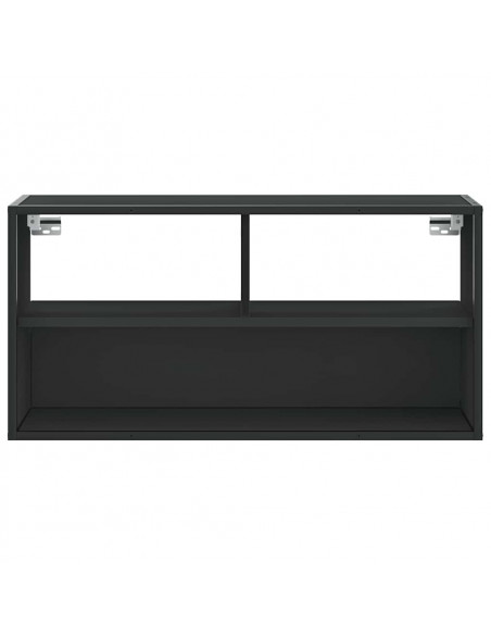 Mobile TV Nero 80x31x39,5 cm in Truciolato e Metallo