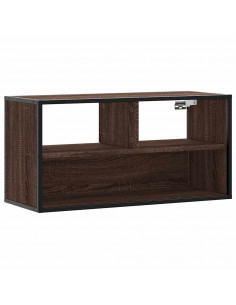 Mobile TV Rovere Marrone 80x31x39,5cm Legno Multistrato Metallo