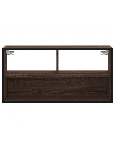 Mobile TV Rovere Marrone 80x31x39,5cm Legno Multistrato Metallo