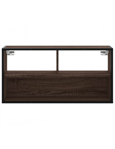 Mobile TV Rovere Marrone 80x31x39,5cm Legno Multistrato Metallo