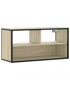 Mobile TV Rovere Sonoma 80x31x39,5 cm Legno Multistrato Metallo