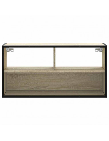 Mobile TV Rovere Sonoma 80x31x39,5 cm Legno Multistrato Metallo