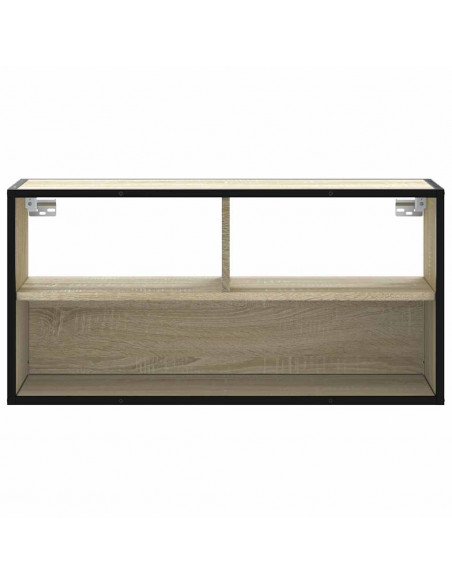 Mobile TV Rovere Sonoma 80x31x39,5 cm Legno Multistrato Metallo
