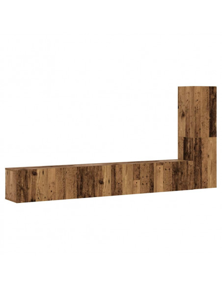 Mobili TV a Parete 3 pz Legno Antico in Legno Multistrato