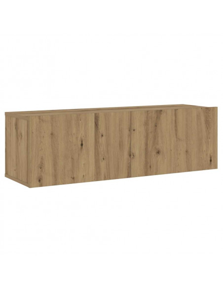 Mobili TV a Parete 3 pz Rovere Artigianale in Legno Multistrato