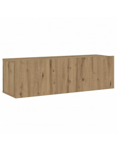 Mobili TV a Parete 3 pz Rovere Artigianale in Legno Multistrato