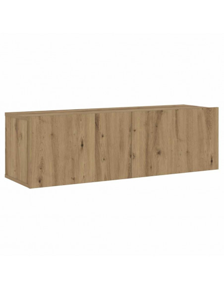 Mobili TV a Parete 3 pz Rovere Artigianale in Legno Multistrato