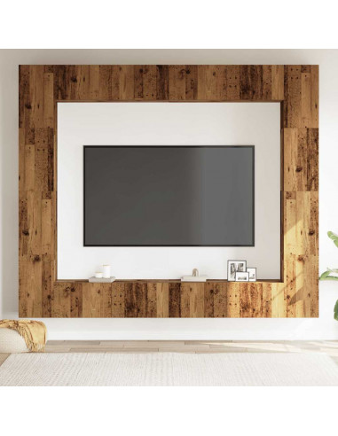 Mobili TV a Parete 8 pz Legno Vecchio Legno Multistrato
