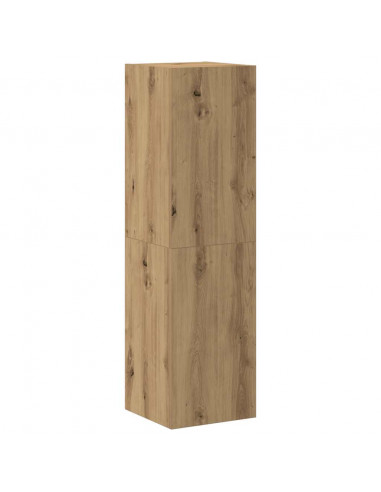 Set Mobile TV 8 pz Montato a Parete Rovere in Legno Multistrato