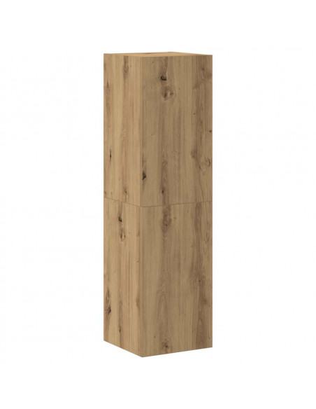 Mobili TV a Parete 8 pz Rovere Artigianale Legno Multistrato