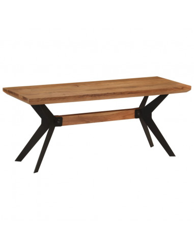 Panca da Pranzo 110x40x46 cm Legno Massello di Acacia e Acciaio