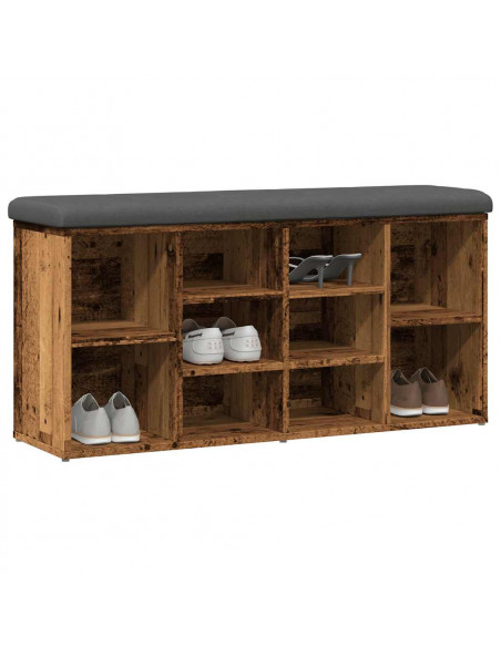 Panca Porta Scarpe Legno Antico 102x32x50 cm Legno Multistrato