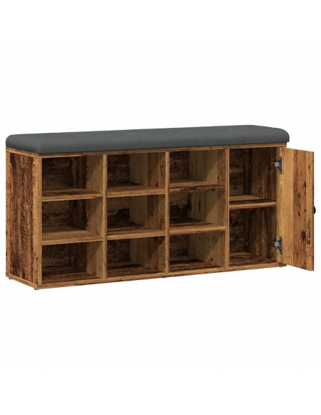 Panca Porta Scarpe Legno Antico 102x32x50 cm Legno Multistrato
