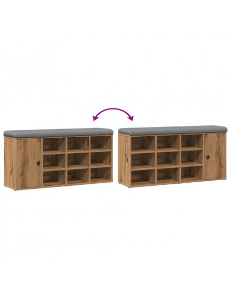 Panca Porta Scarpe Rovere Artigianale 102x32x50 cm Truciolato