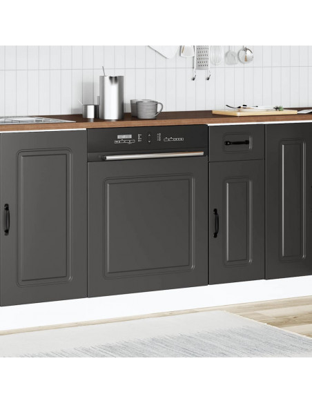 Pannello Lavastoviglie Kalmar Nero 60x1,5x67 cm in Truciolato