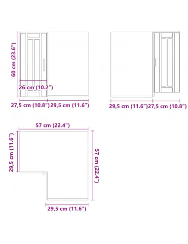 Pensile da Cucina ad Angolo Lucca Bianco in Legno Multistrato